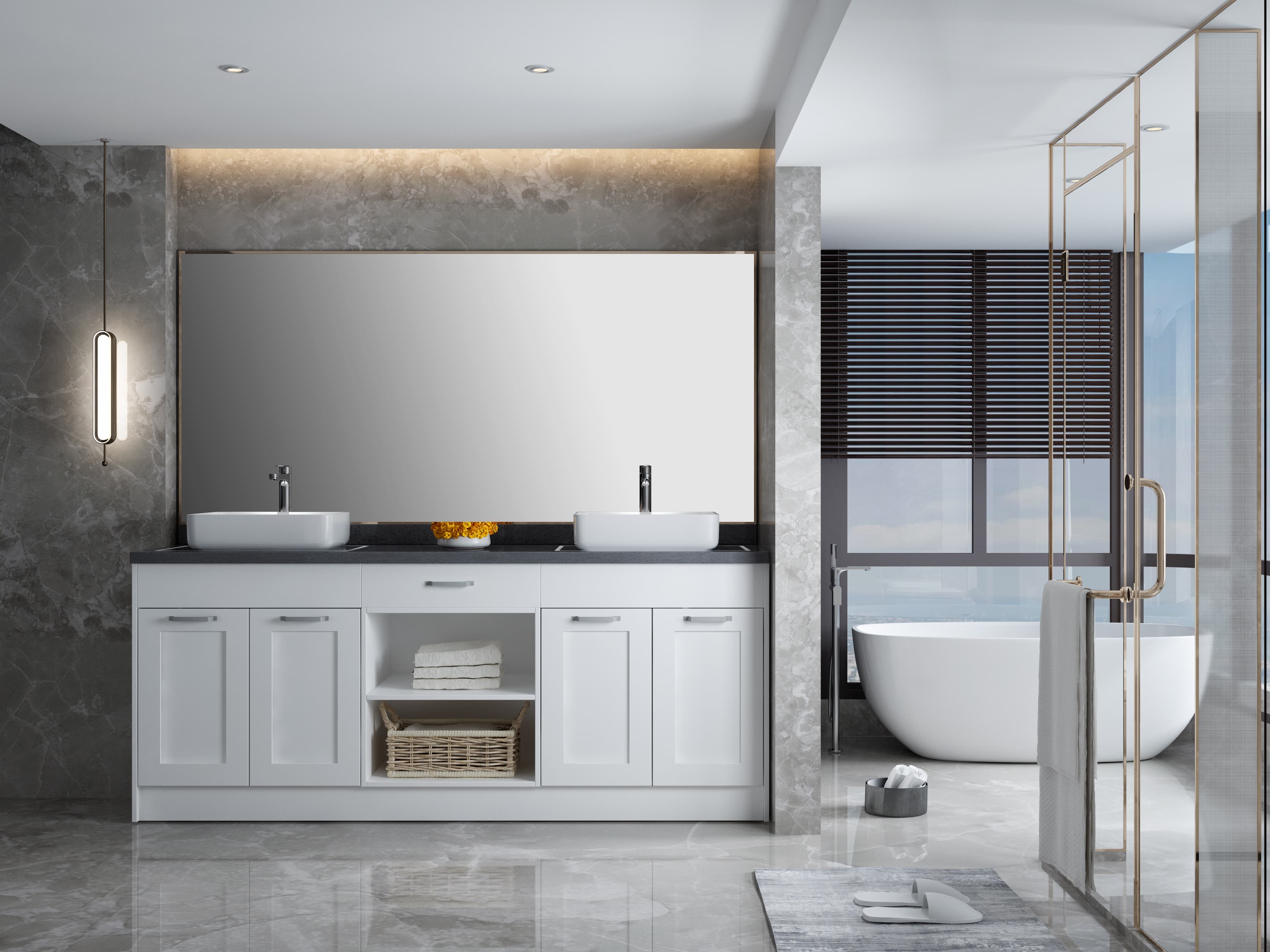White Shaker double vanity